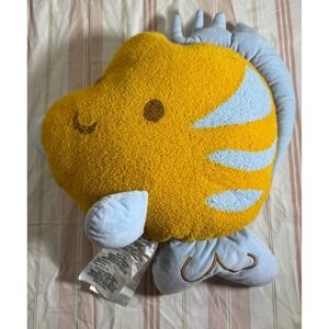Cloud Island Fish Decorative‎ Pillow Yellow Blue Nursery Plush Decor 18in 11790